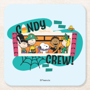 Peanuts Gang Snoep Bemanning Halloween Kartonnen Onderzetters