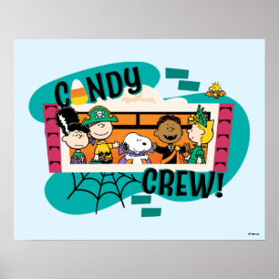 Peanuts Gang Snoep Bemanning Halloween Poster