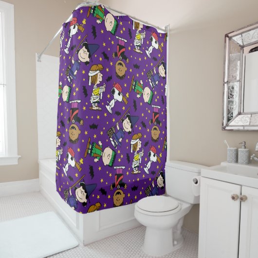 Peanuts | Gelukkig Halloween patroon Douchegordijn (In situ)
