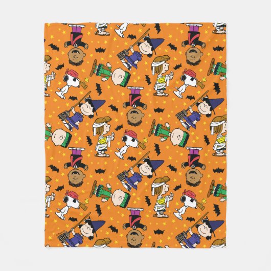 Peanuts | Gelukkig Halloween patroon Fleece Deken (Voorkant)