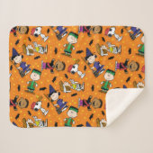 Peanuts | Gelukkig Halloween patroon Sherpa Deken (Voorkant (horizontaal))