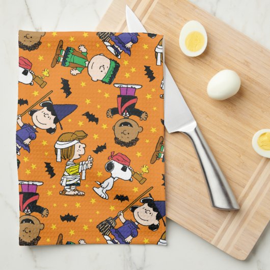 Peanuts | Gelukkig Halloween patroon Theedoek (Quarter Fold)