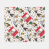 Peanuts | Gelukkig Thanksgiving Patroon Fleece Deken (Voorkant (Horizontaal))