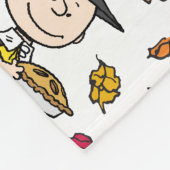Peanuts | Gelukkig Thanksgiving Patroon Fleece Deken (Hoek)