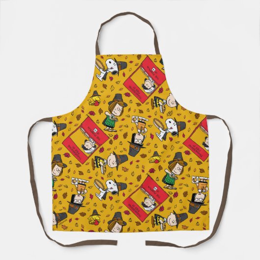 Peanuts | Gelukkig Thanksgiving Patroon Schort (Voorkant)