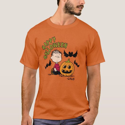 Peanuts | Gelukkige Halloween Linus T-shirt (Voorkant)