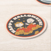 Peanuts | Gelukkige Halloween Sally & Linus Ronde Kartonnen Onderzetter (Gebogen)
