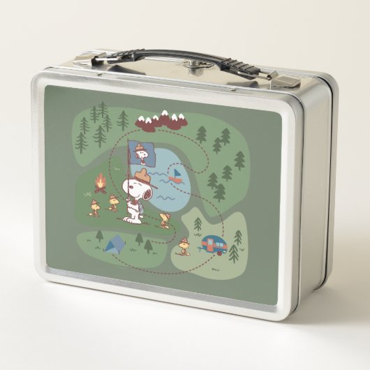 Peanuts | Genesteld in de bergen Camping (Achterkant)