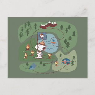 Peanuts   Genesteld in de bergen Camping Briefkaart