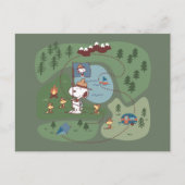 Peanuts | Genesteld in de bergen Camping Briefkaart (Voorkant)