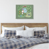 Peanuts | Genesteld in de bergen Camping Canvas Afdruk (Insitu (Slaapkamer))