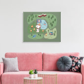 Peanuts | Genesteld in de bergen Camping Canvas Afdruk (Insitu (Woonkamer))