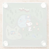 Peanuts | Genesteld in de bergen Camping Glazen Onderzetter (Achterkant)