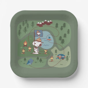 Peanuts   Genesteld in de bergen Camping Papieren Bordje