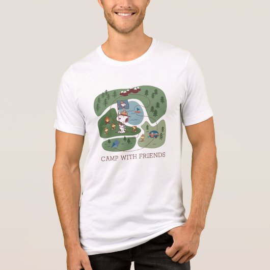 Peanuts | Genesteld in de bergen Camping Tri-Blend Shirt (Voorkant)