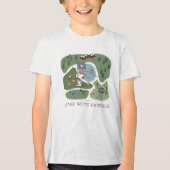 Peanuts | Genesteld in de bergen Camping Tri-Blend Shirt (Voorkant)