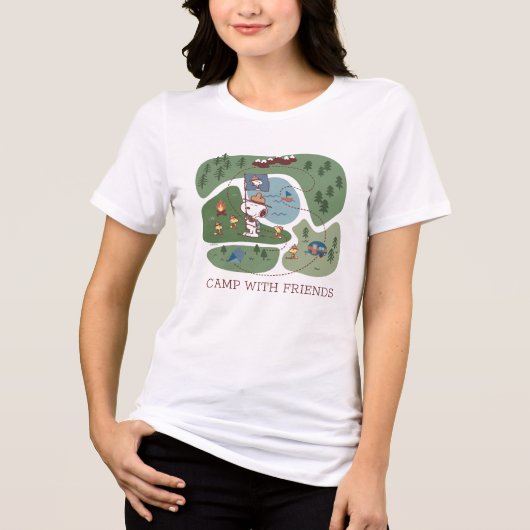 Peanuts | Genesteld in de bergen Camping Tri-Blend Shirt (Voorkant)