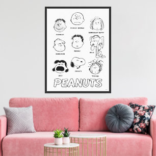 Peanuts gezichten canvas afdruk