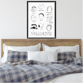 Peanuts gezichten canvas afdruk (Insitu (Slaapkamer))