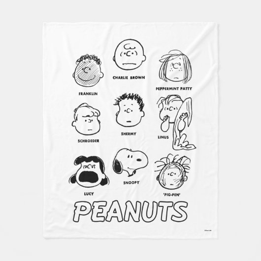 Peanuts gezichten fleece deken (Voorkant)