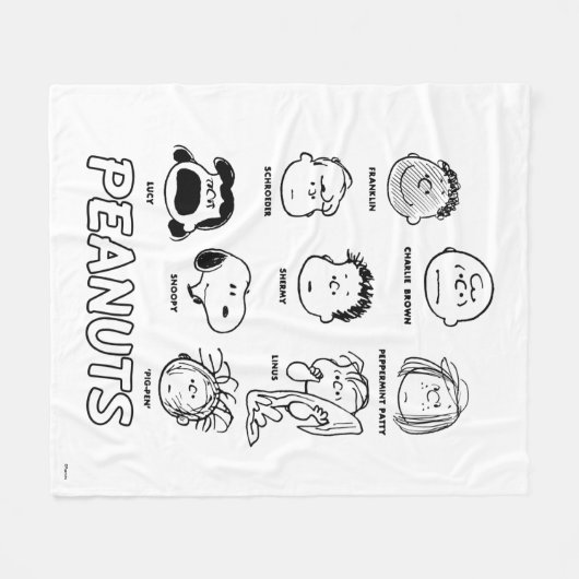 Peanuts gezichten fleece deken (Voorkant (Horizontaal))