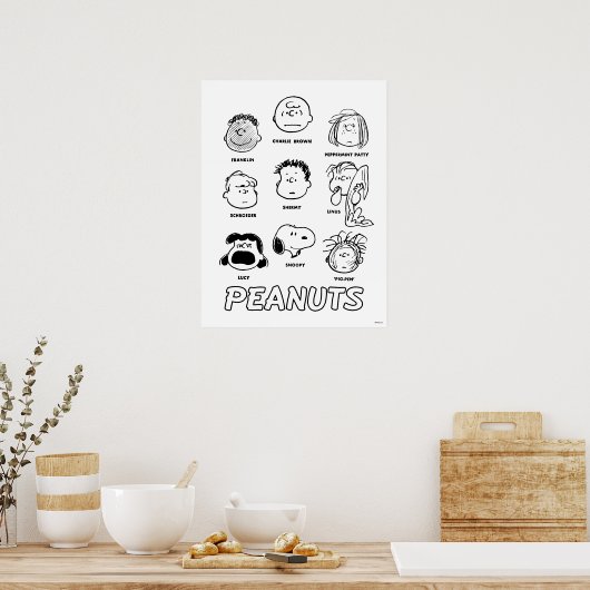 Peanuts gezichten poster (Keuken)