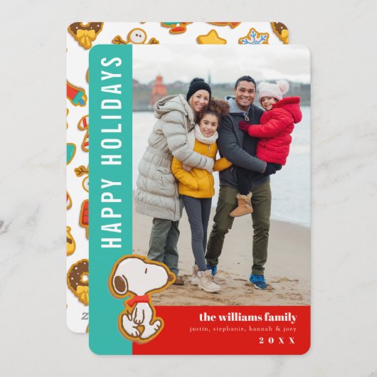 Peanuts Gingerbread Christmas Feestdagenkaart (Voorkant / Achterkant)