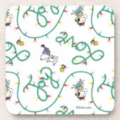 Peanuts | Glanzend en helder kerstliefdespatroon Bier Onderzetter (Voorkant)