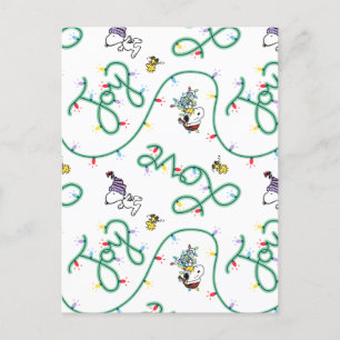 Peanuts   Glanzend en helder kerstliefdespatroon Briefkaart