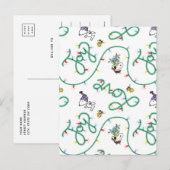 Peanuts | Glanzend en helder kerstliefdespatroon Briefkaart (Voorkant / Achterkant)