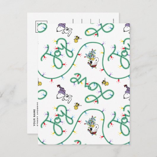 Peanuts | Glanzend en helder kerstliefdespatroon Briefkaart (Voorkant / Achterkant)