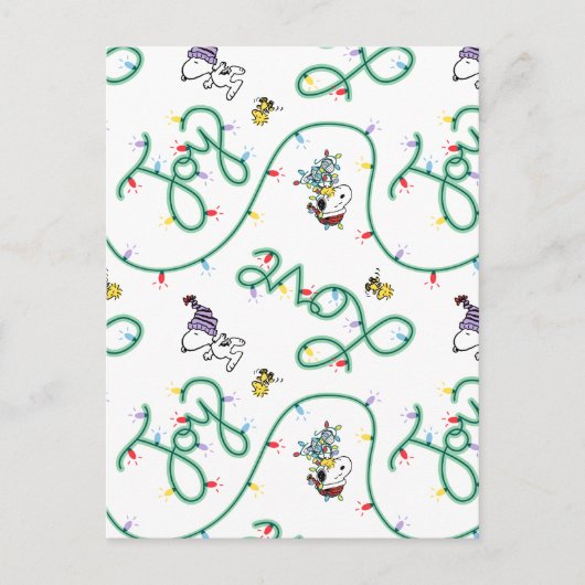 Peanuts | Glanzend en helder kerstliefdespatroon Briefkaart (Voorkant)