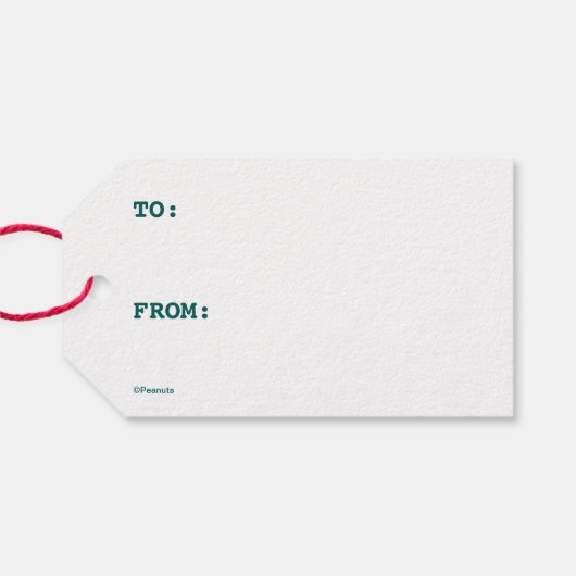 Peanuts | Glanzend en helder kerstliefdespatroon Cadeaulabel (Achterkant Horizontaal)