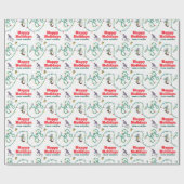 Peanuts | Glanzend en helder kerstliefdespatroon Cadeaupapier (Vlak)