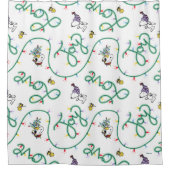 Peanuts | Glanzend en helder kerstliefdespatroon Douchegordijn (Voorkant)