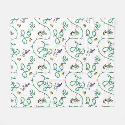 Peanuts | Glanzend en helder kerstliefdespatroon Fleece Deken (Voorkant (Horizontaal))
