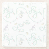 Peanuts | Glanzend en helder kerstliefdespatroon Glazen Onderzetter (Achterkant)