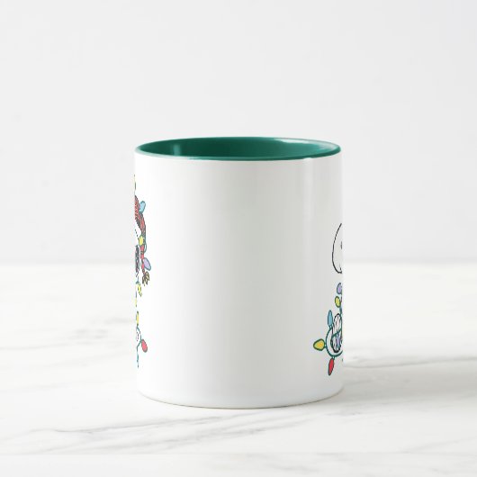 Peanuts | Glanzend en helder kerstliefdespatroon Mok (Midden)