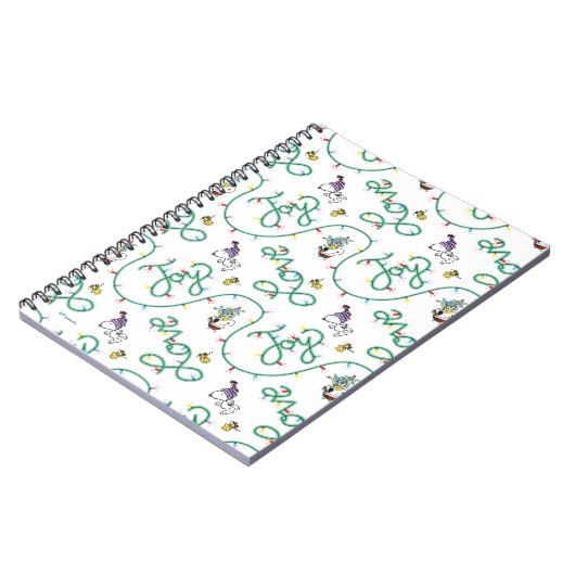 Peanuts | Glanzend en helder kerstliefdespatroon Notitieboek (Linkerzijde)