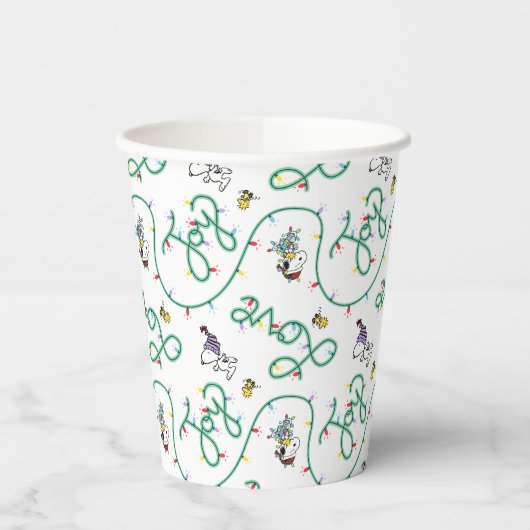 Peanuts | Glanzend en helder kerstliefdespatroon Papieren Bekers (Links)