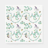 Peanuts | Glanzend en helder kerstliefdespatroon Servet (Voorkant)