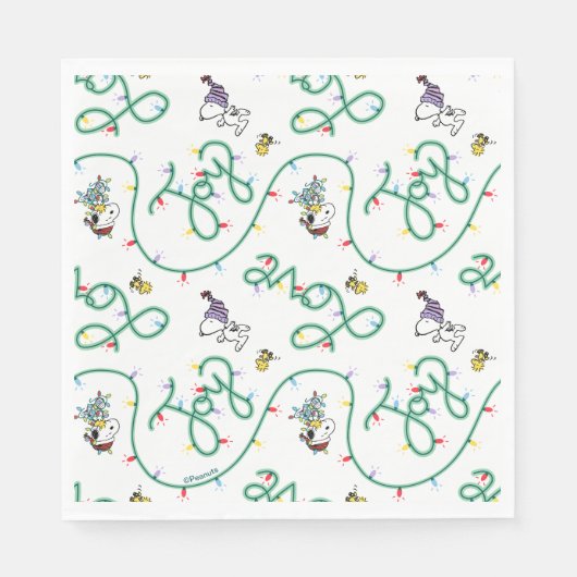 Peanuts | Glanzend en helder kerstliefdespatroon Servet (Voorkant)