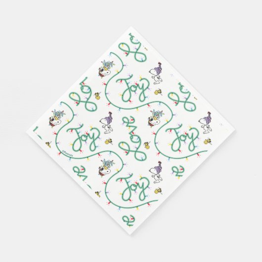 Peanuts | Glanzend en helder kerstliefdespatroon Servet (Hoek)