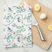 Peanuts | Glanzend en helder kerstliefdespatroon Theedoek (Quarter Fold)