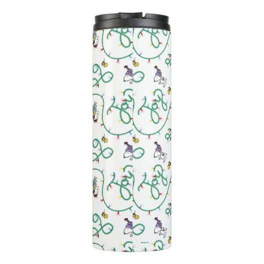 Peanuts | Glanzend en helder kerstliefdespatroon Thermosbeker (Achterkant)