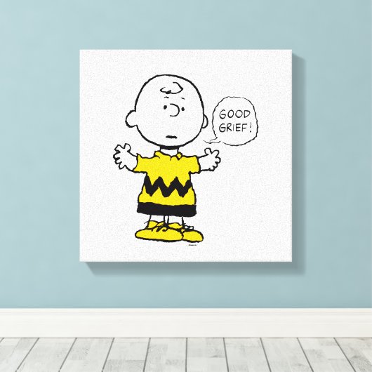 Peanuts | Goed verdriet Charlie Brown Canvas Afdruk (Insitu (Houten vloer))