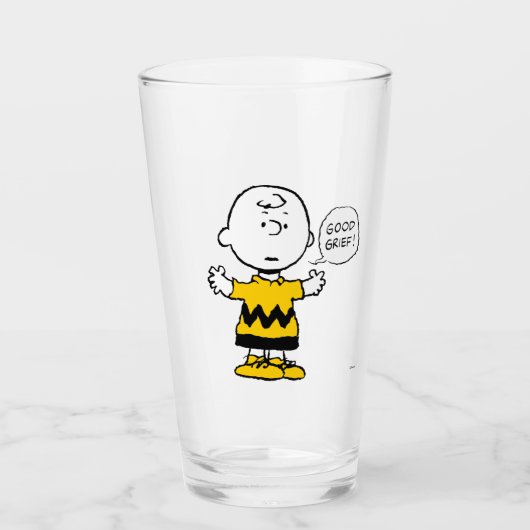Peanuts | Goed verdriet Charlie Brown Glas (Voorkant)