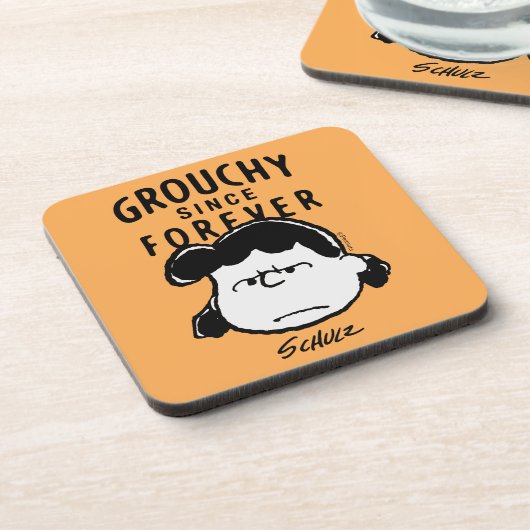 Peanuts | Grouchy Sinds Forever Lucy Bier Onderzetter (Linkerzijde)