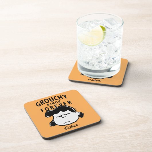 Peanuts | Grouchy Sinds Forever Lucy Bier Onderzetter (Rechterzijde)