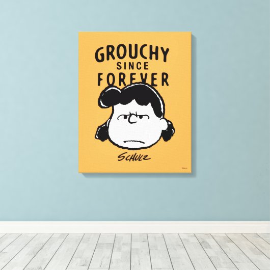 Peanuts | Grouchy Sinds Forever Lucy Canvas Afdruk (Insitu (Houten vloer))